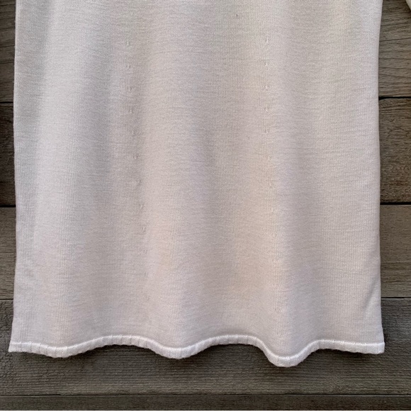 Eileen Fisher Sweater Womens L Merino Wool Tunic Long Sleeve Mock Ivory Cream - Picture 6 of 16